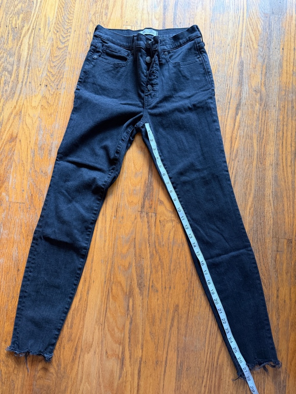 Madewell Wash Black Skinny Button-Fly Jeans
